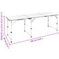 Skladací kempingový set, stôl+6 stoličiek, nastaviteľná výška 180x60cm