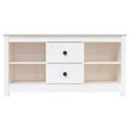vidaXL TV skrinka biela 103x36,5x52 cm masívna borovica