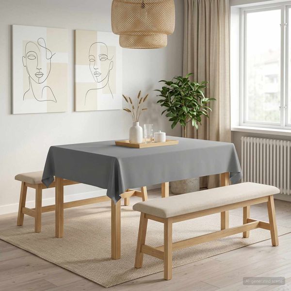 vidaXL Uterák na stôl 5 ks Svetlosivá 140 x 160 cm Polyester
