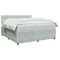 vidaXL Posteľ boxspring s matracom Svetlosivá 140 x 200 cm Zamat