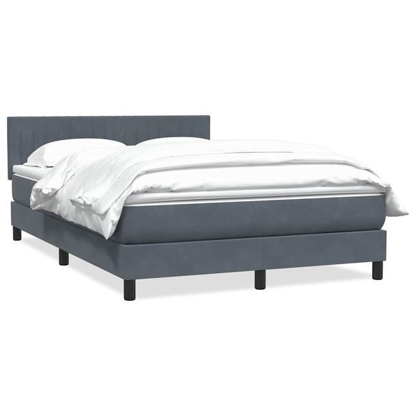 vidaXL Posteľný rám boxspring s matracom tmavosivý 160x210 cm zamat