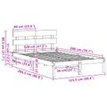 vidaXL Rám postele s čelnou doskou Biela 120 x 200 cm Borovicový masív