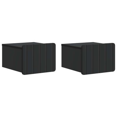 vidaXL Nástenná nočná skrinka Nástenný 2 pcs Čierna 33 x 34,5 x 24 cm