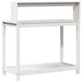 vidaXL Stôl na presádzanie s policami biely 108x50x109,5 cm borovica