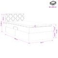 vidaXL Úložná posteľ s čelnou doskou Čierna 90 x 190 cm Zamat