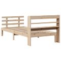 vidaXL Posteľný rám s čelom biely 75x190 cm borovicový masív