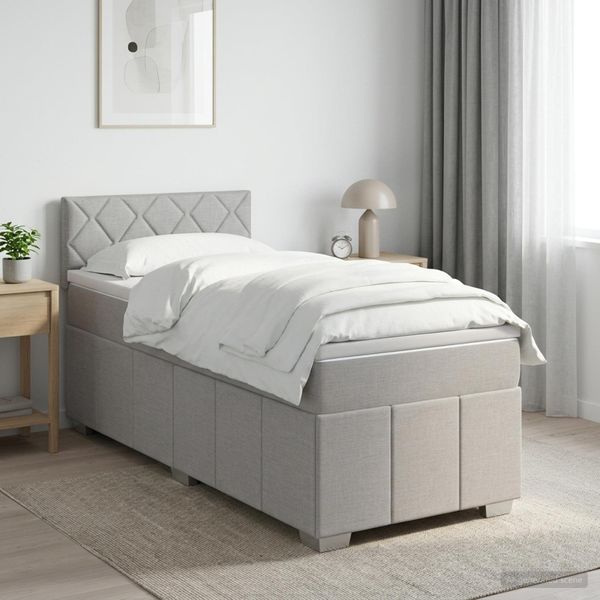 vidaXL Posteľ boxspring s matracom Svetlosivá 80 x 200 cm Látka
