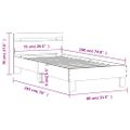 vidaXL Posteľný rám bez matraca s čelom hnedý dub 75x190 cm