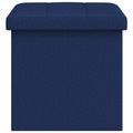 vidaXL Skladacia úložná lavička Modrá 180 kg 80 L 77 x 38 x 38 cm Ľan