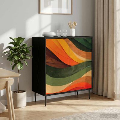 vidaXL Servírovacia skriňa BONN Čierny dub 69 x 33 x 76 cm