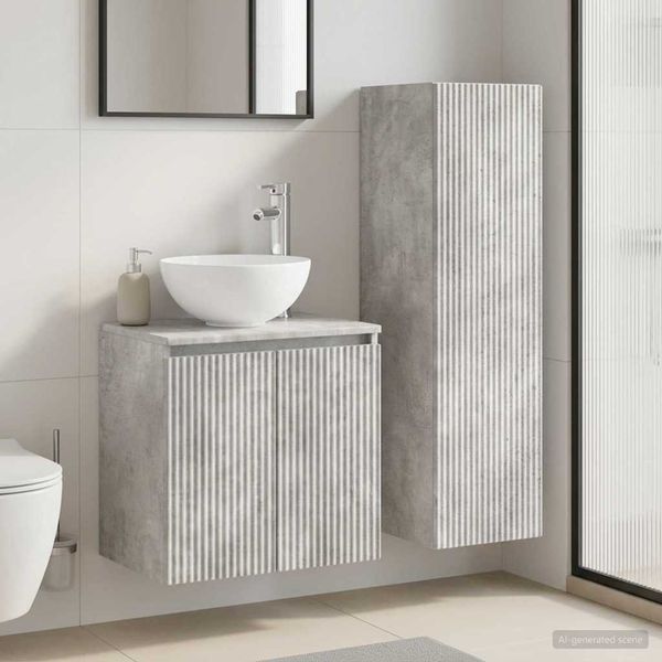vidaXL Sada kúpeľňového nábytku 2 ks Betónovo sivá 33 x 34,5 x 100 cm