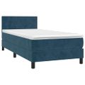 vidaXL Posteľný rám boxsping s matracom tmavomodrý 90x190 cm zamat