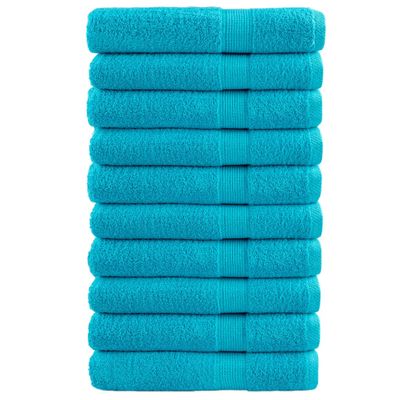 vidaXL Prémiové uteráky SOLUND 10 ks tyrksyové 100x200cm 600 g/m2