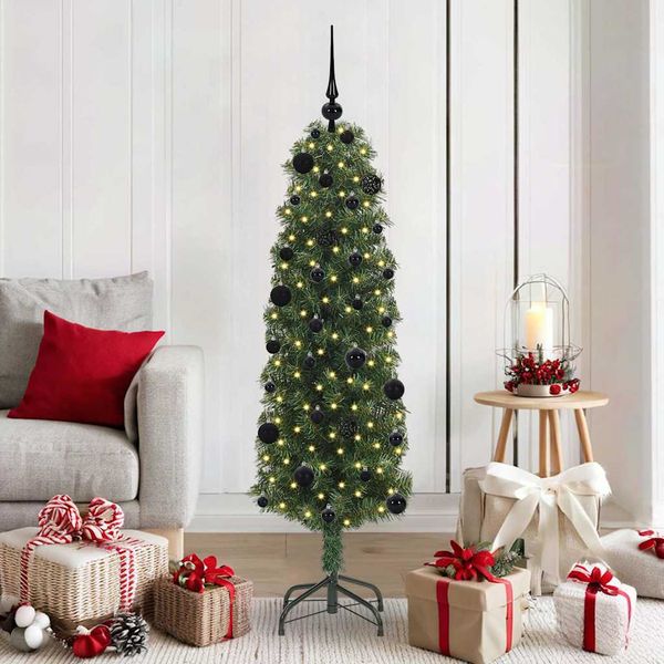 vidaXL Umelý vianočný stromček Zelená 150 cm PVC, oceľ a plast