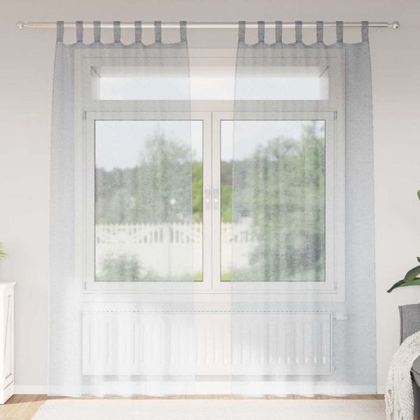 vidaXL Voile záclona 2 pcs Tmavo šedá 260 x 140 cm Polyester
