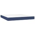 vidaXL Posteľný rám boxspring s matracom modrý 160x200 cm látka