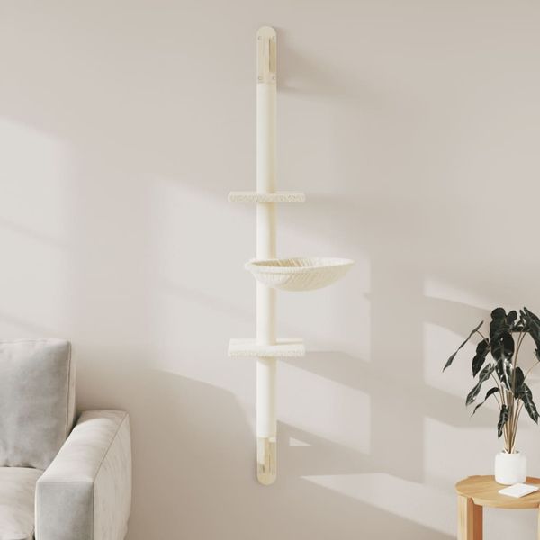 vidaXL Nástenné škrabadlo pre mačky krémové 142,5 cm