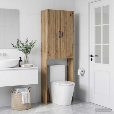 vidaXL Toaletná skriňa HOORN Dub artisan 66 x 25,5 x 190 cm