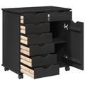 vidaXL Koliesková skriňa 63,5 x 39 x 65,5 cm Masívne borovicové drevo