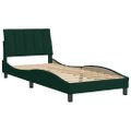 vidaXL Rám postele bez matraca Hanko tmavozelený 90x200 cm zamat