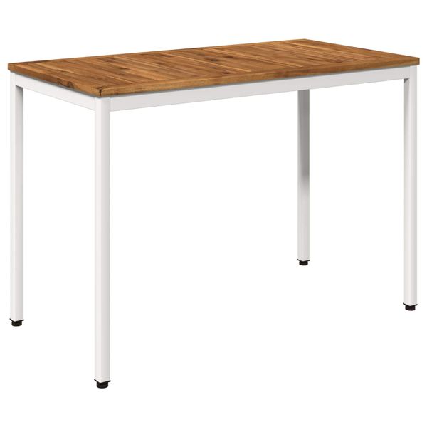 vidaXL Záhradný jedálenský stôl Prírodná a biela 108,5 x 55 x 75 cm
