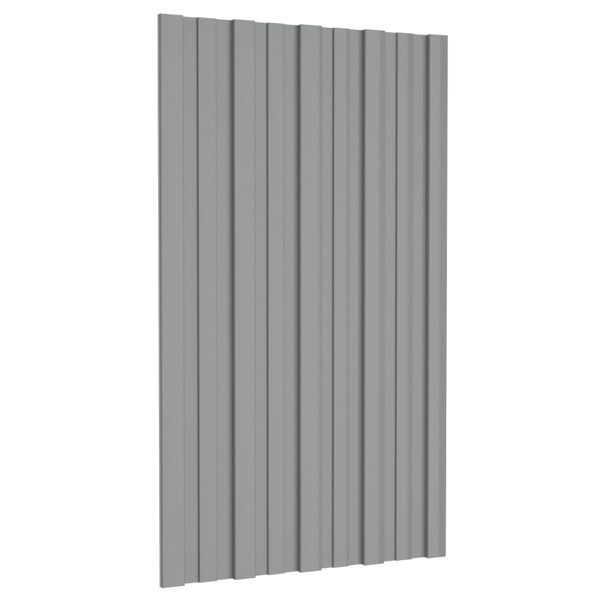 vidaXL Strešný panel 12 pcs Sivá 80 x 45 cm Pozinkovaná oceľ