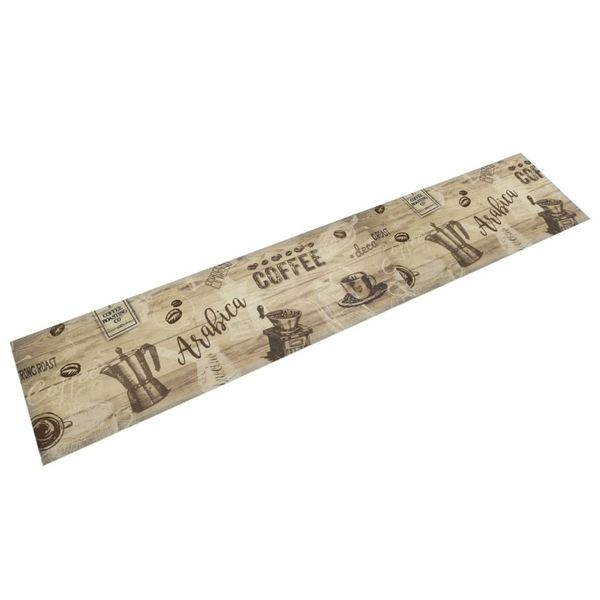 vidaXL Kuchynský koberec umývateľný Coffee hnedý 60x300 cm zamat