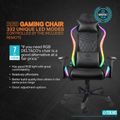 DELTACO GAM-080, RGB Herná stolička čierna