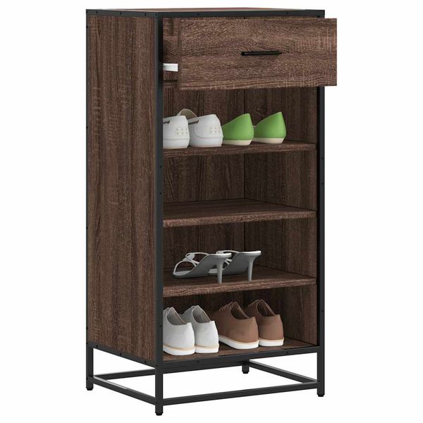 vidaXL Regál na topánky hnedý dub 48x38x97,5 cm spracované drevo