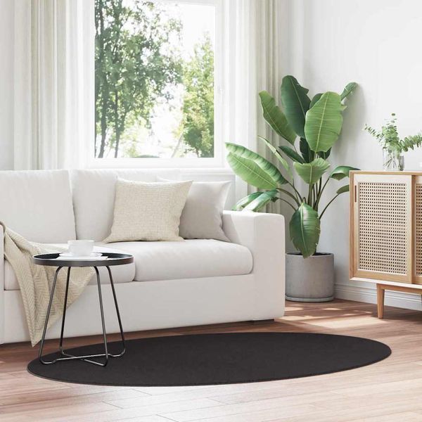 vidaXL Kusové koberce Oválny HUARTE Čierna 100 x 200 cm 100% polyester