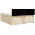 vidaXL Posteľný rám boxspring s matracom krémový 180x200 cm látka
