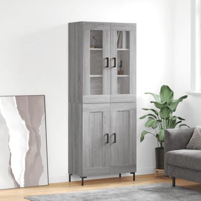 vidaXL Vysoká skrinka sivý dub sonoma 69,5x34x180 cm spracované drevo