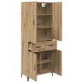 vidaXL Highboard Remeselný dub 69,5 x 34 x 180 cm Kompozitné drevo