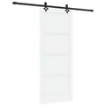vidaXL Posuvné dvere Biela a čierna 83 x 202 cm Borovicový masív