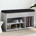 vidaXL Lavička na topánky betónovo sivá 82x32x45,5 cm kompozitné drevo