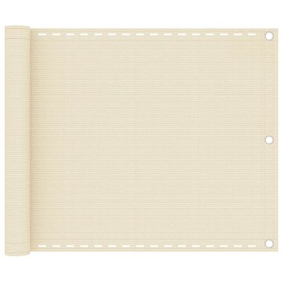vidaXL Balkónová markíza krémová 75x500 cm HDPE