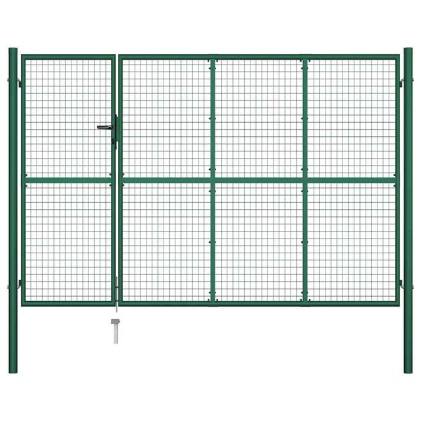 vidaXL Záhradná brána oceľová 350x200 cm zelená