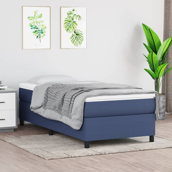 vidaXL Posteľný rám s boxspringom Modrá 100x200 cm Látka