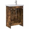 vidaXL Sada kúpeľňového nábytku Dymový dub 61 x 40 x 84,5 cm