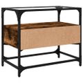 vidaXL TV skrinka sklenená doska dymový dub 60x35x51 cm kompoz. drevo
