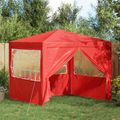 vidaXL Párty stan 250 x 250 x 240 cm Červená PE a oceľ