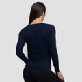 Dámske tričko s dlhým rukávom Basic Navy - GymBeam, veľkosť L