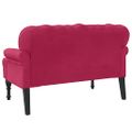 vidaXL Lavička s operadlom vínovo červená 119,5x64,5x75 cm zamat