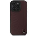 Obal Mercedes pre iPhone 16 Pro Max 6,9" MEHMP16X23RBGVR Hardcase MB Imitácia dreva Koža MagSafe červená