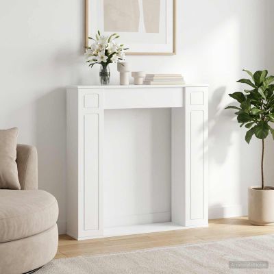 vidaXL Rám krbu Biela 100 x 20 x 100 cm Kompozitné drevo