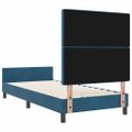 vidaXL Posteľ s pružinovým rámom Tmavomodrá 90 x 200 cm Zamat