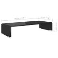 vidaXL Sklenený TV stojan/stojan pod monitor, čierny, 60x25x11 cm
