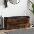 vidaXL Úložná lavička dymový dub 102x42x45 cm kompozitné drevo