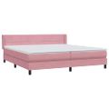 vidaXL Box Spring Posteľ s matracom Ružová 200x210 cm Zamat