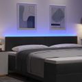 vidaXL LED hlavová doska s LED pásikmi Čierny 200 cm Zamat